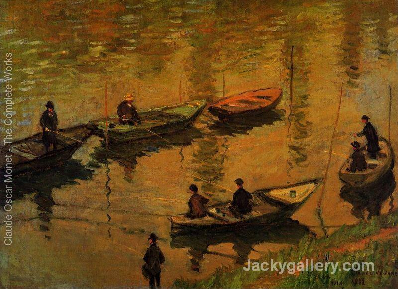 Anglers On The Seine At Poissy by Claude Monet paintings reproduction